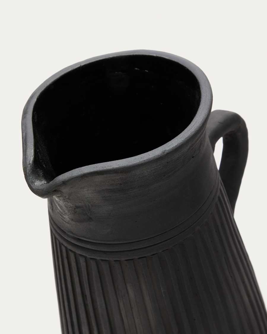 Menre terracotta vase in a black finish, 34 cm