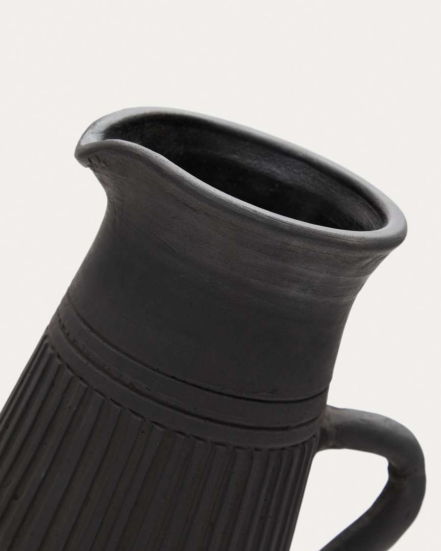 Menre terracotta vase in a black finish, 26 cm