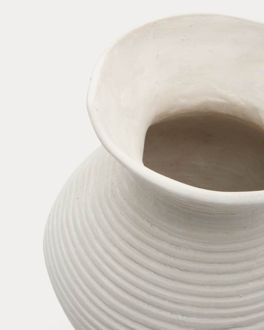 Vase Pria aus weißem Pappmaché 51 cm
