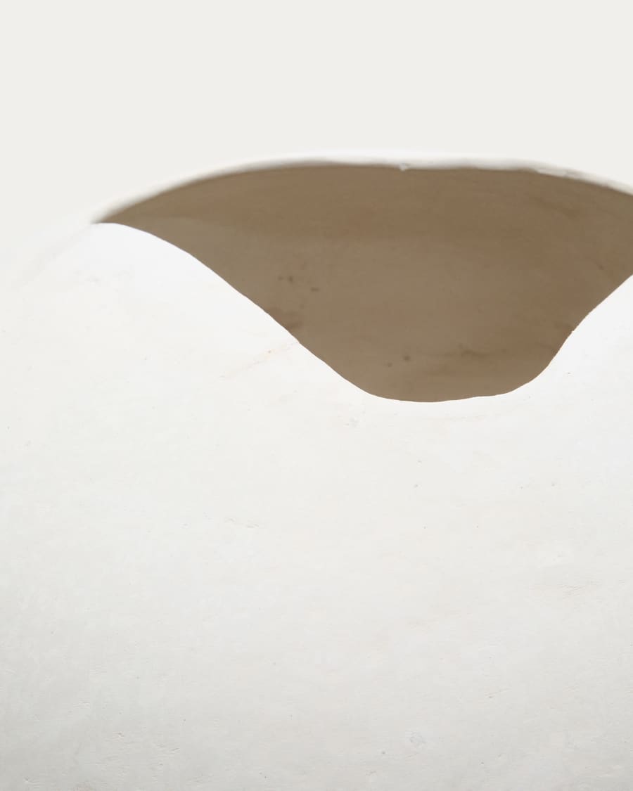 Vase Mimun aus weißem Pappmaché 49 cm
