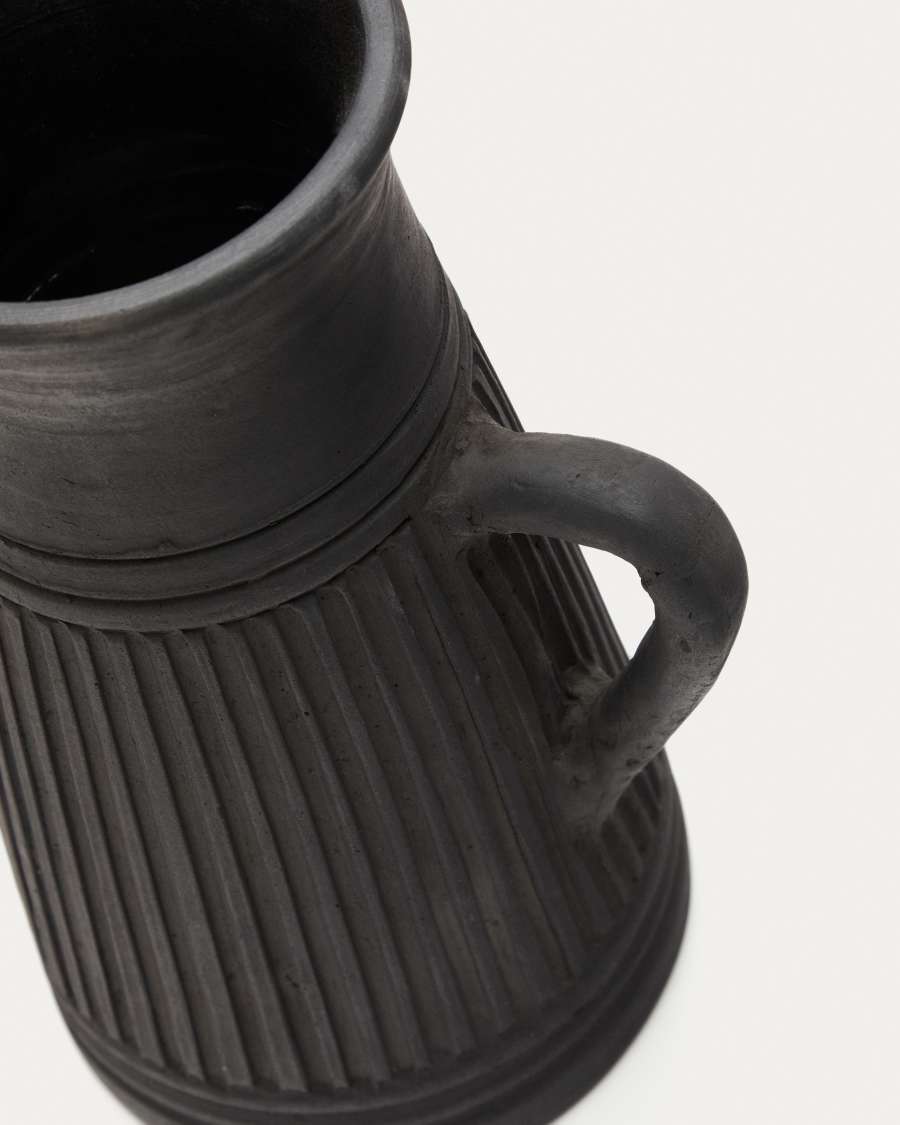 Menre terracotta vase in a black finish, 26 cm