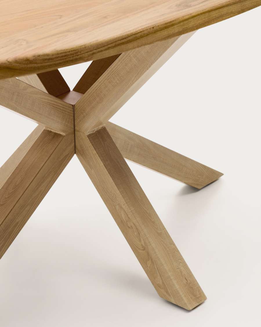 Argo oval table in solid acacia wood and wood-effect steel legs Ø 200 100 cm