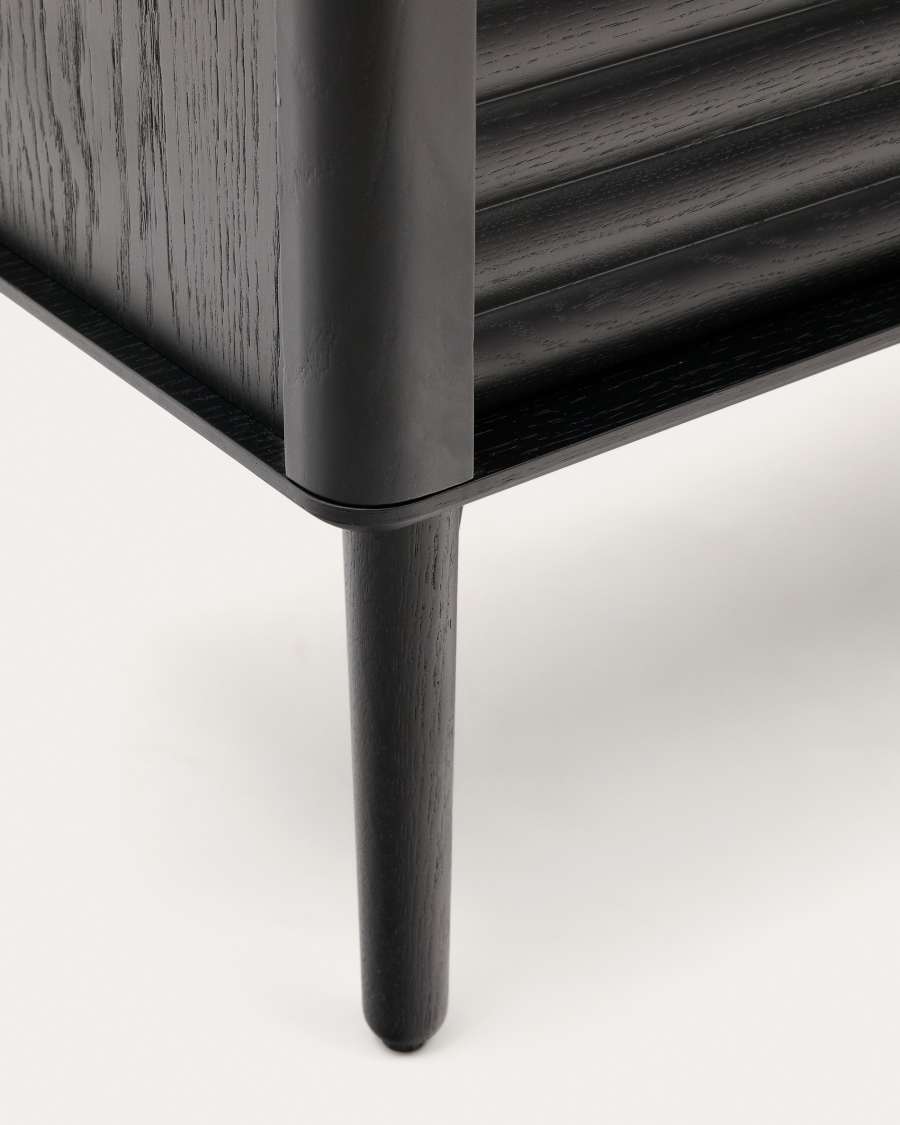 Lenon sideboard 3 doors and 3 drawers solid wood and black oak veneer 200x86cm FSC Mix Credit