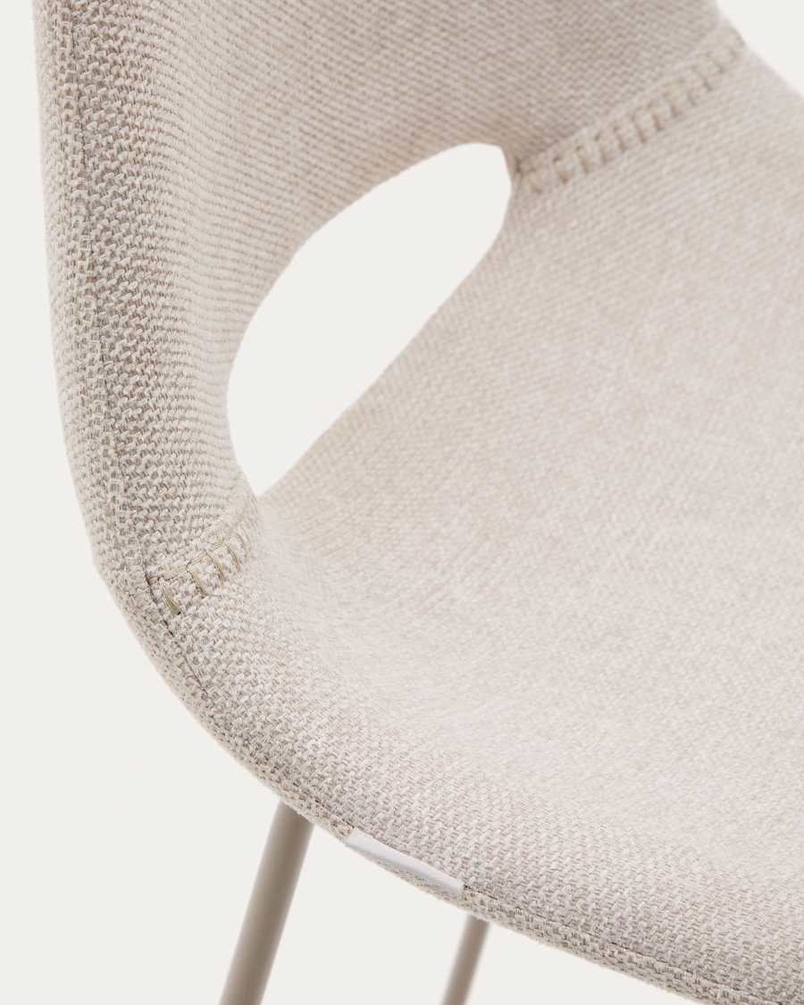 Zahara beige stool with steel in a beige finish, height 76 cm FSC 100%