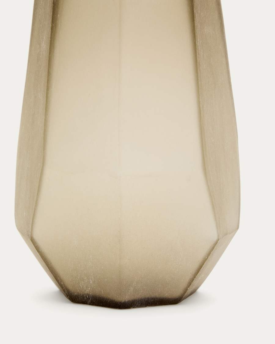 Arai grey, recycled-glass vase, 16.5 cm