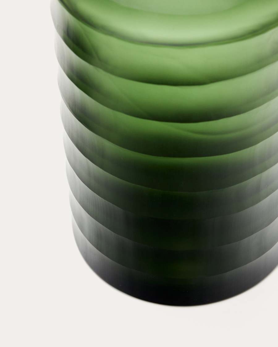 Vase Bunce aus recyceltem Glas grün 19,5 cm