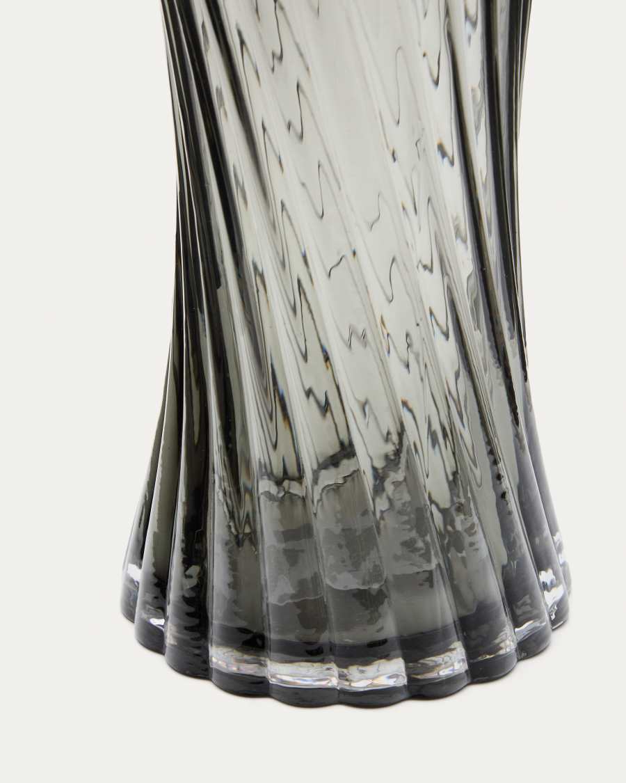 Arep grey glass vase, 22.5 cm