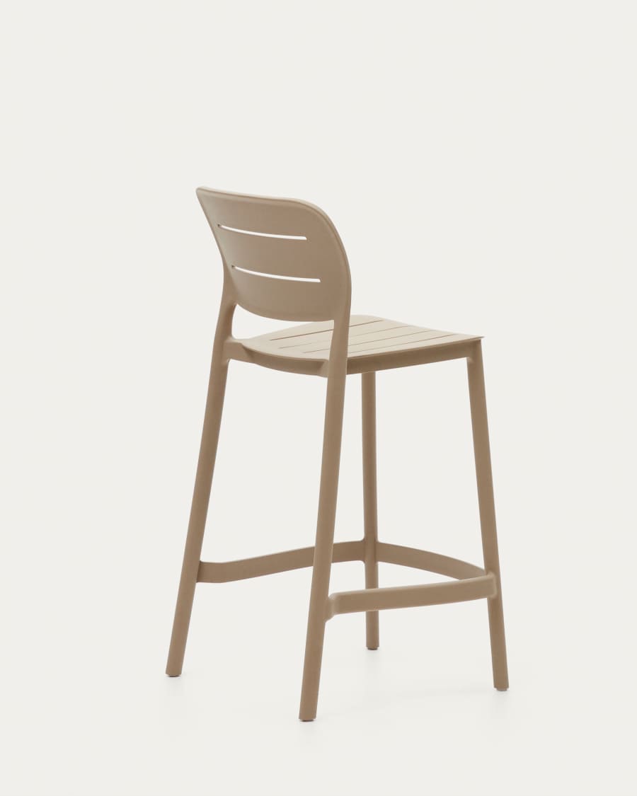 Morella stackable outdoor stool in beige, 75 cm in height