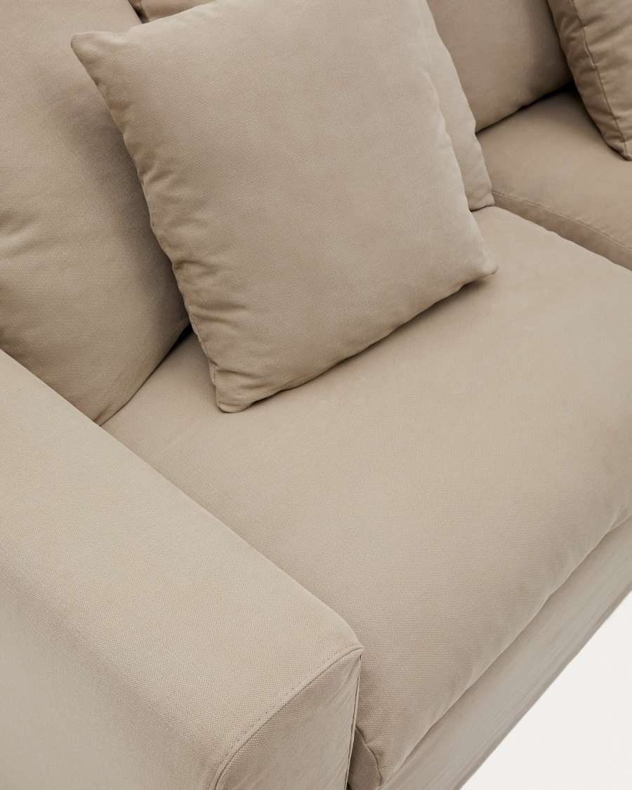 Nora 4-seater sofa cover in taupe linen and cotton