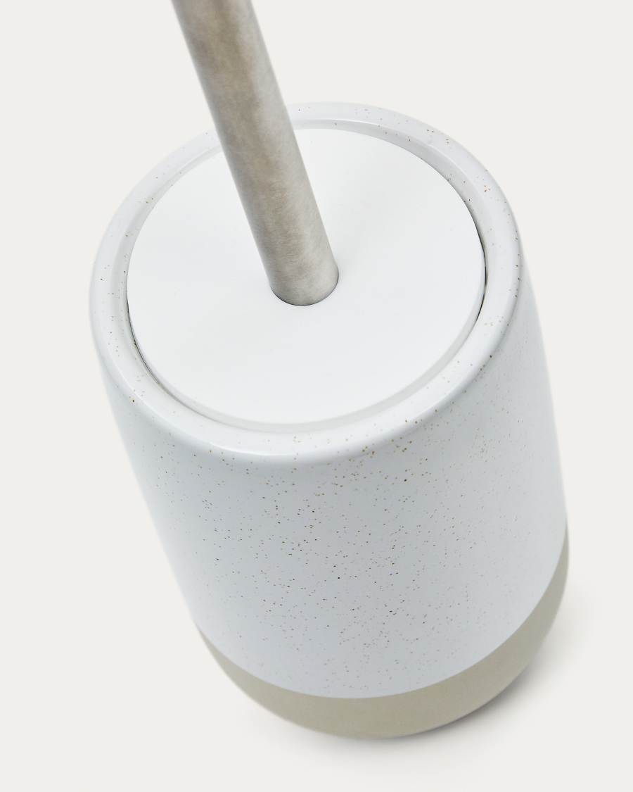 Selis Toilettenbürste aus Steingut in Weiß und Beige