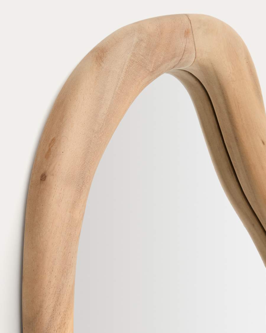 Specchio Selem in legno di mungur con finitura naturale 68 x 44 cm