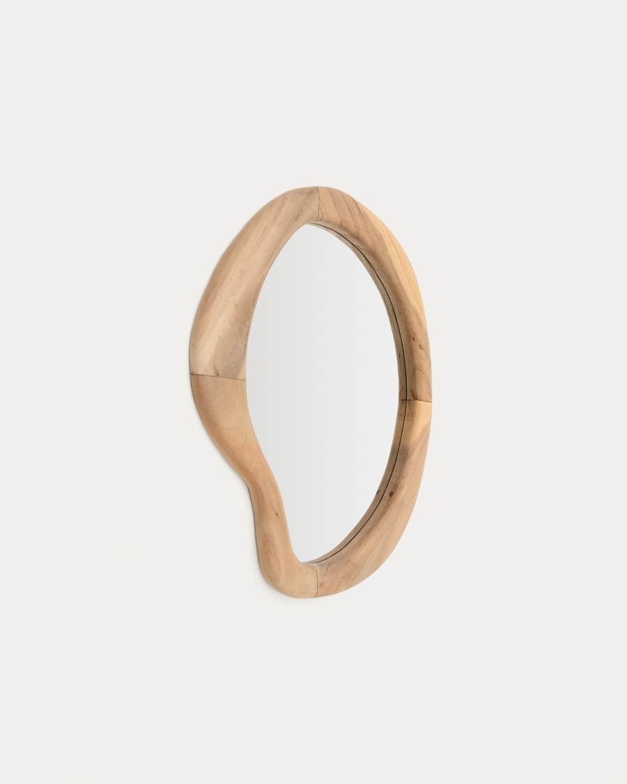 Specchio Selem in legno di mungur con finitura naturale 68 x 44 cm