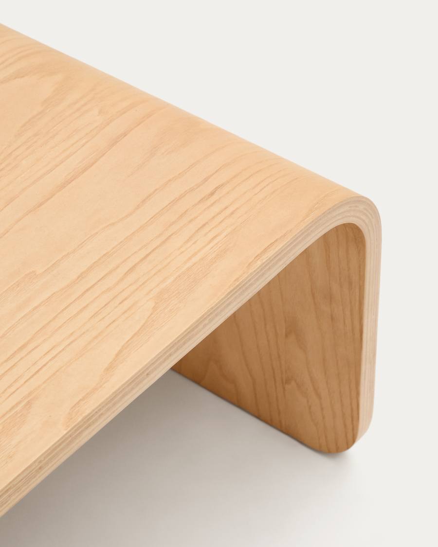 Olaria terracotta coffee table with an oak veneer in a natural finish, 110 x 60 cm