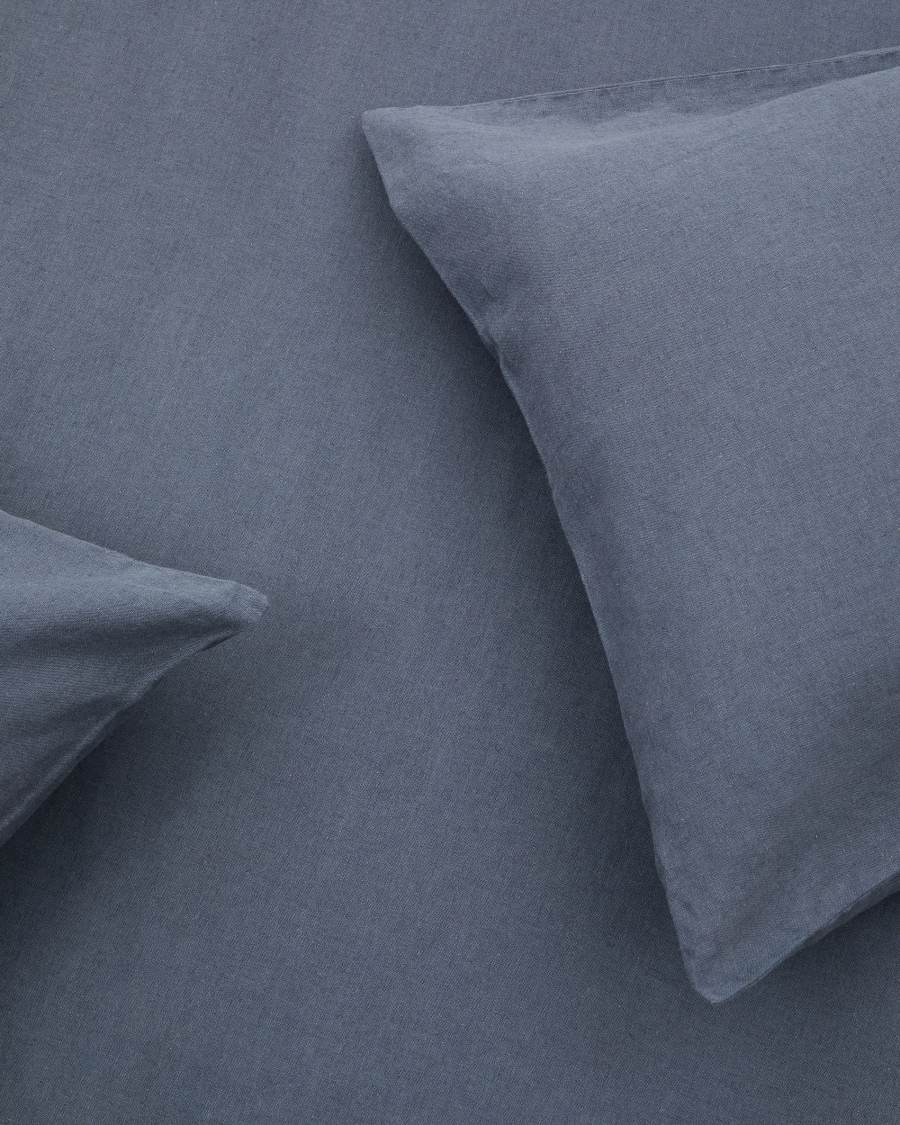 Conjunt Simmel fundes nòrdica i de coixí de cotó i lli color blau per a llit 90 cm