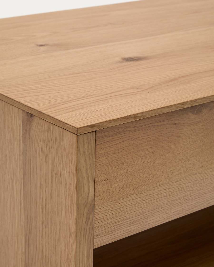 Alguema raisable coffee table in oak veneer with natural finish 120 x 60 cm