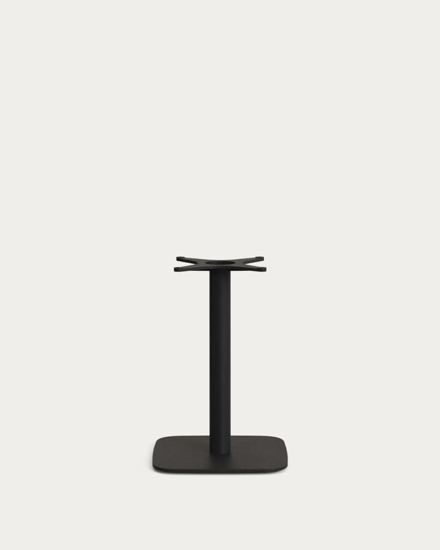 Saura bar table in black painted metal with a walnut acacia top 70 x 70 x 70 cm FSC 100%