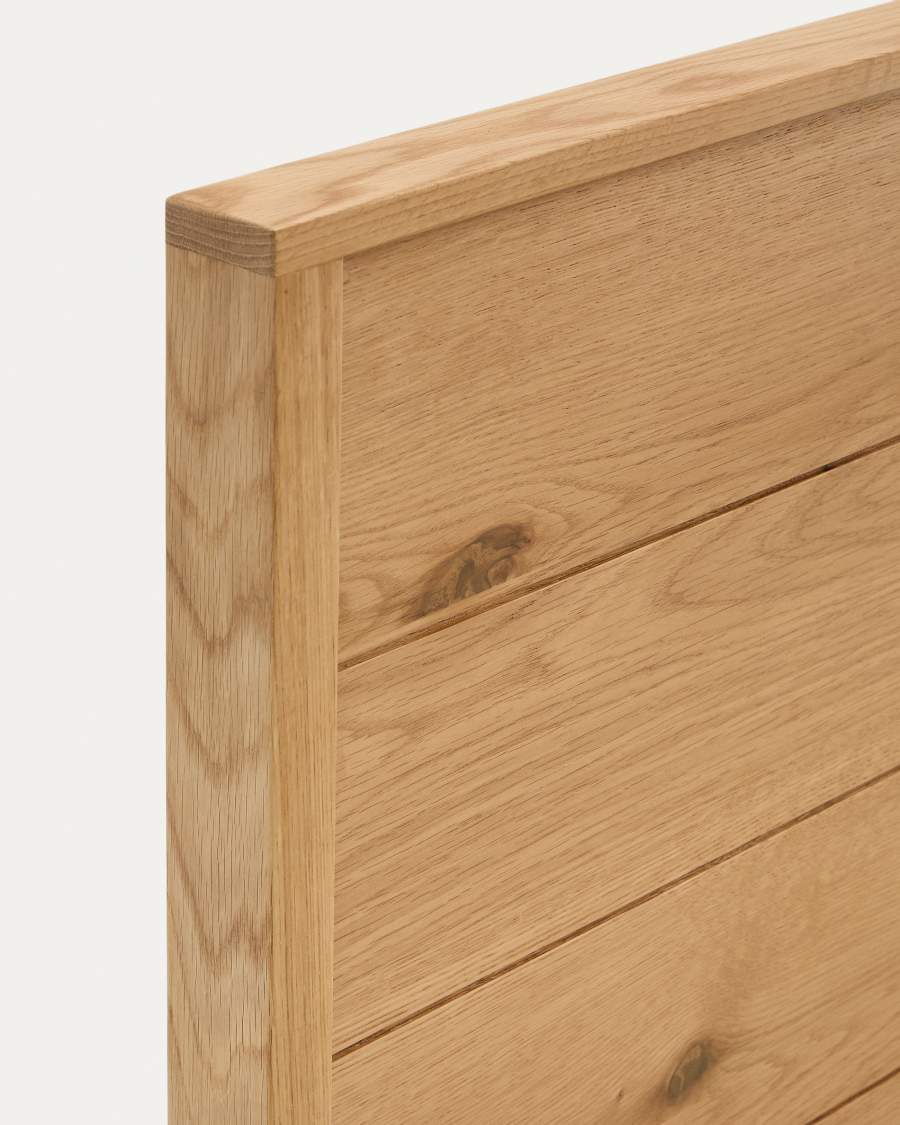 Alguema bed in oak veneer with natural finish for 160 x 200cm mattress