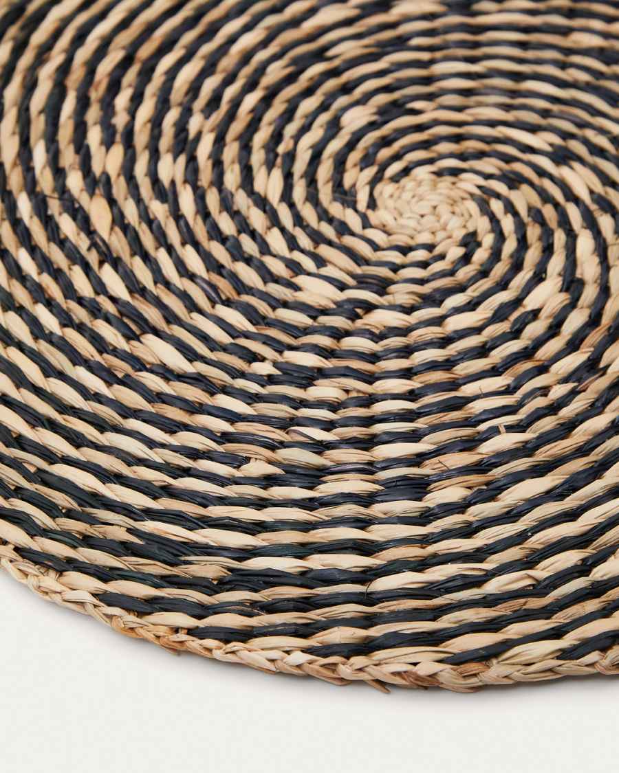 Set Randa di 2 tovagliette individuali in fibre naturali con finitura naturale e in nero Ø 35 cm