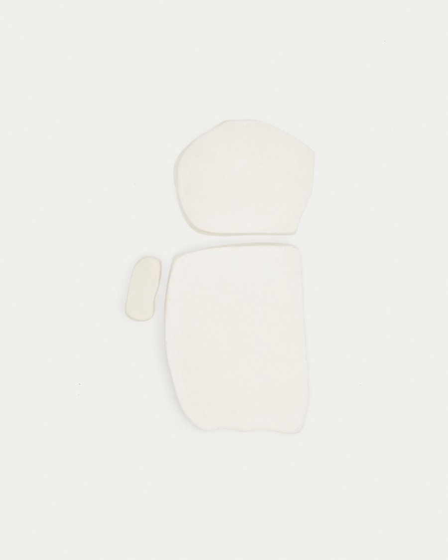 Set of 3 Siluna square wall panels in white papier-mâché