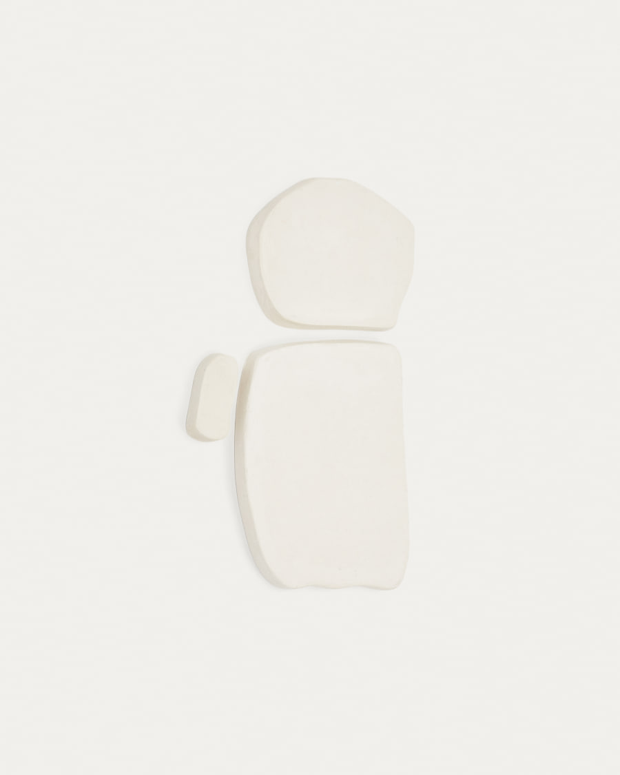 Set of 3 Siluna square wall panels in white papier-mâché
