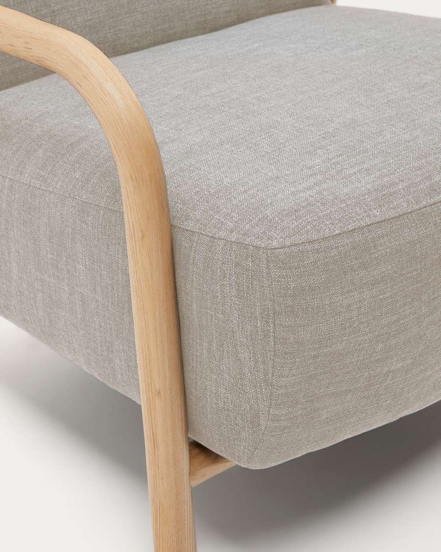 Sylo beige armchair made from solid ash wood, FSC 100%