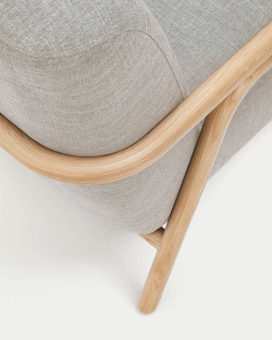 Sylo beige armchair made from solid ash wood, FSC 100%