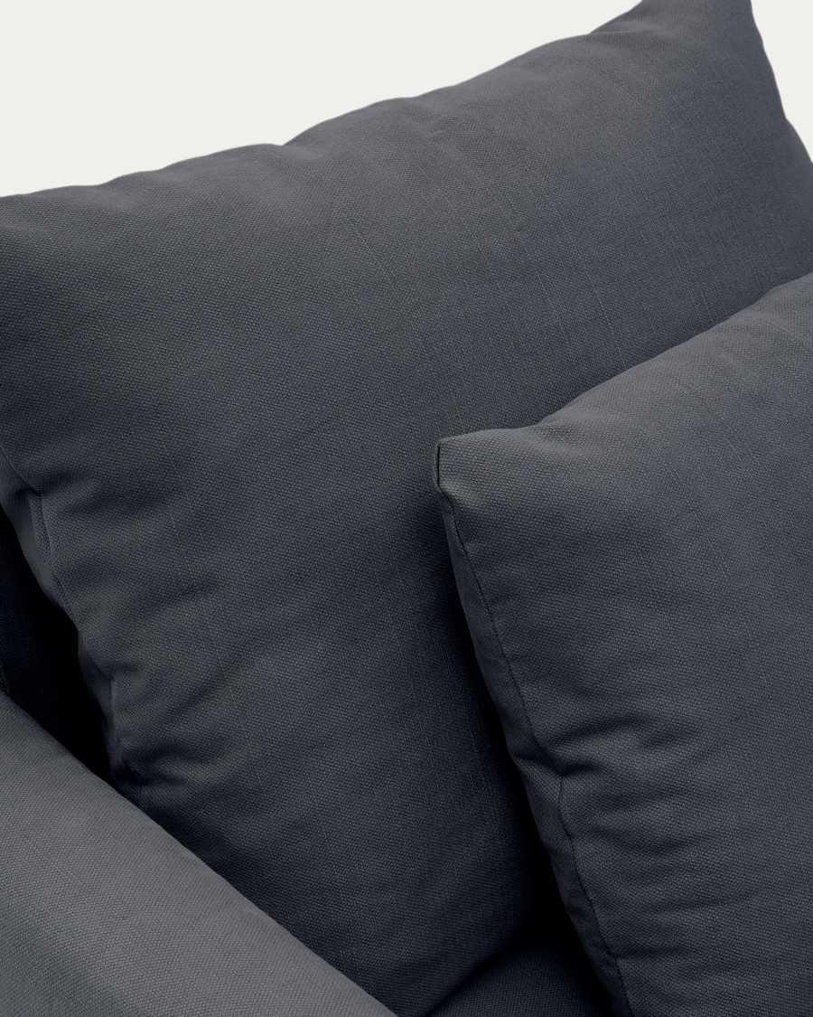 Nora armchair cover in anthracite grey linen and cotton 92cm