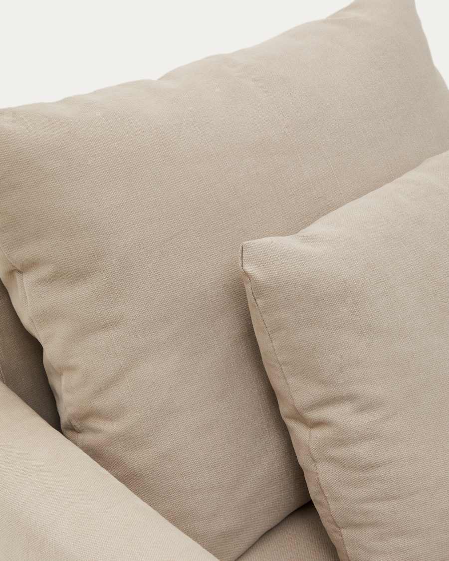 Bezug Sessel aus Leinen und Baumwolle in Taupe 92 cm