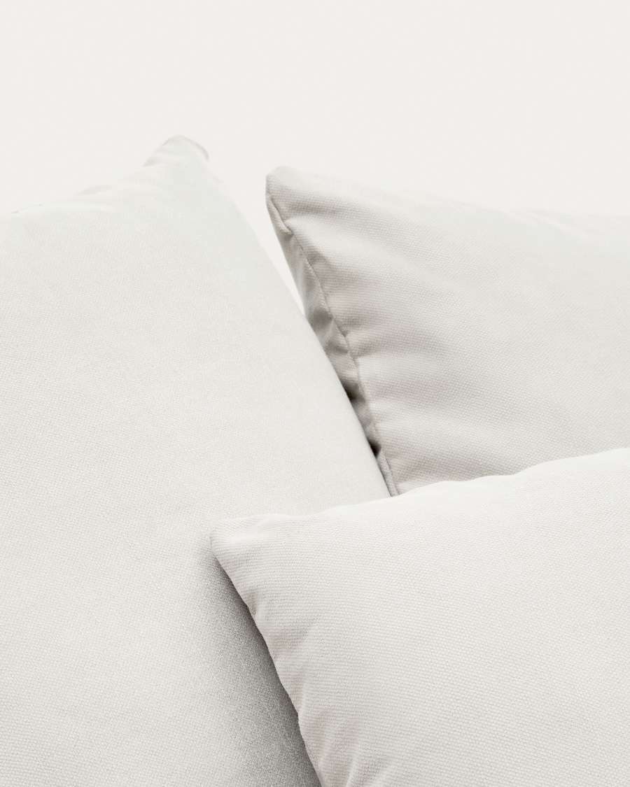 Nora hoes voor fauteuil van linnen en katoen in ecru 140 cm