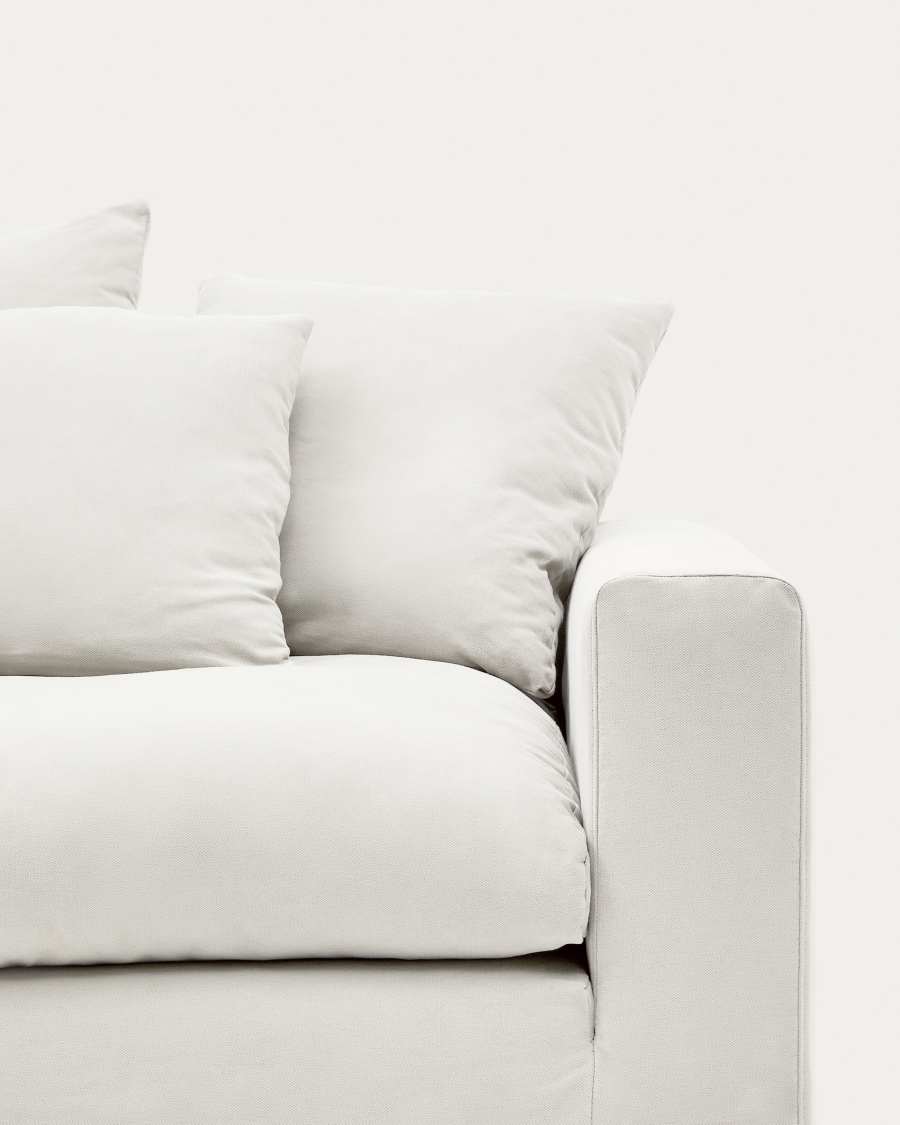 Nora 3-seater sofa cover in ecru linen and cotton