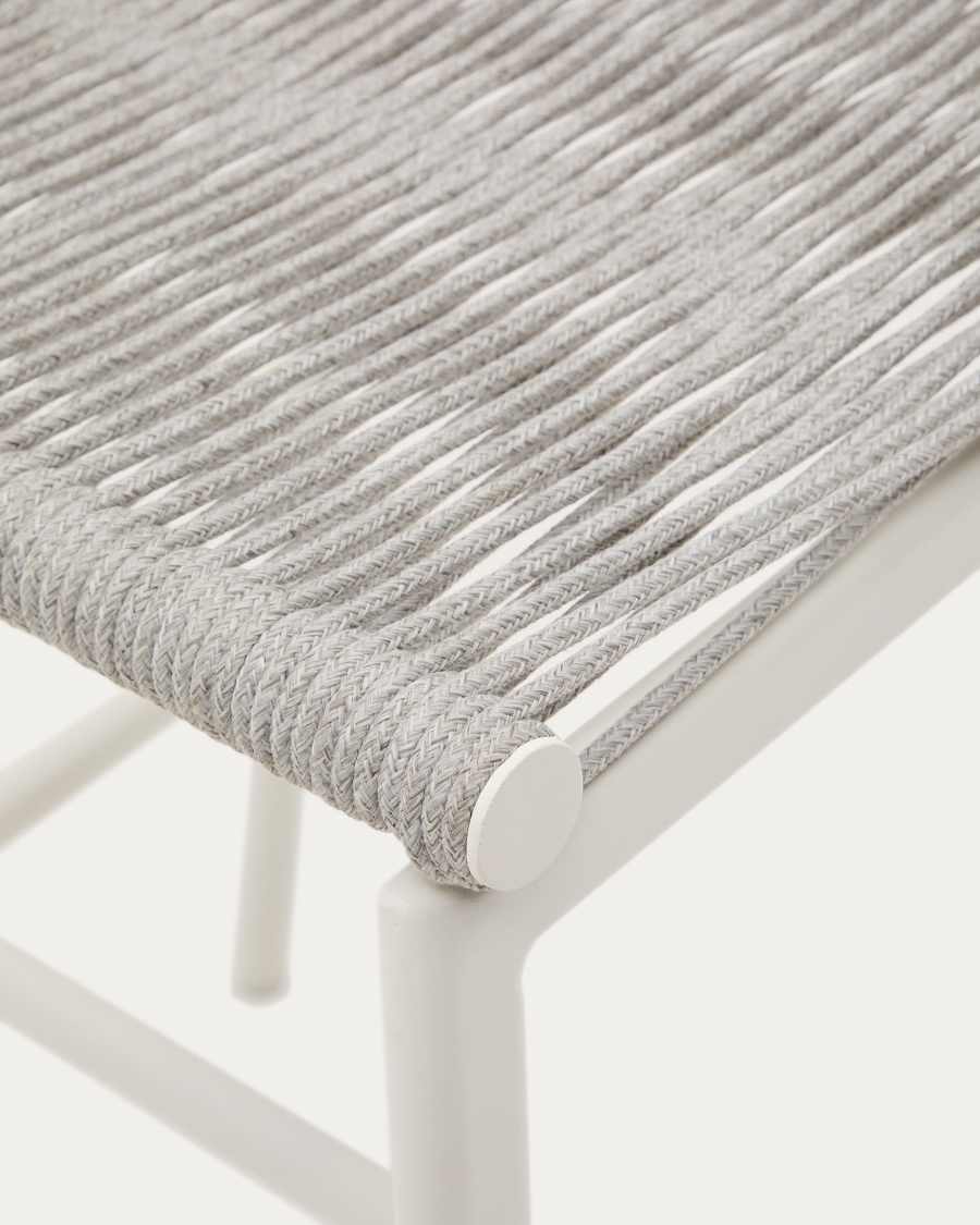 Culip outdoor stool made of rope cord and white aluminium, 65 cm