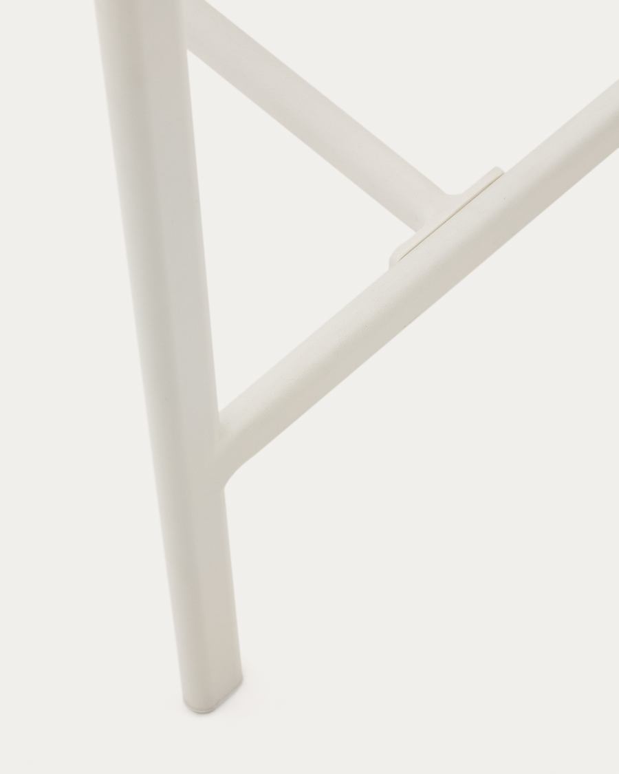 Culip outdoor stool made of rope cord and white aluminium, 65 cm