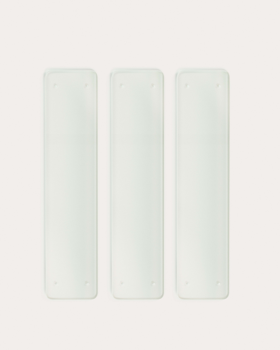 Sitra set of 3 tempered glass shelves 110 x 24 cm