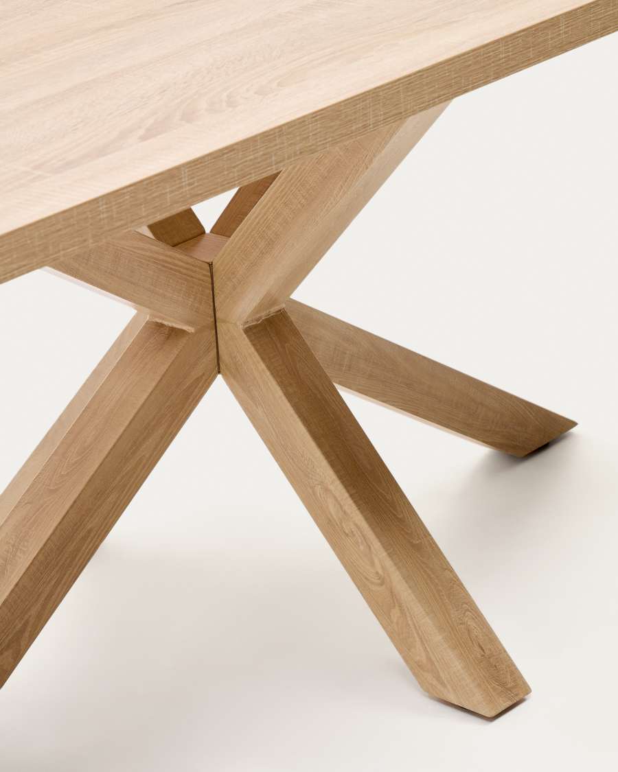 Argo table in melamine with natural finish and wood-effect steel legs 180 x 100 cm