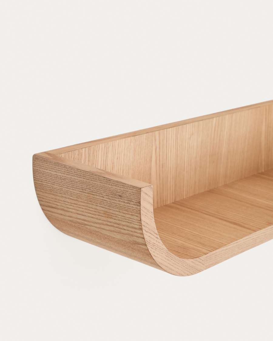 Salaya ash laminated plywood shelf in a natural finish, 60 x 12 cm