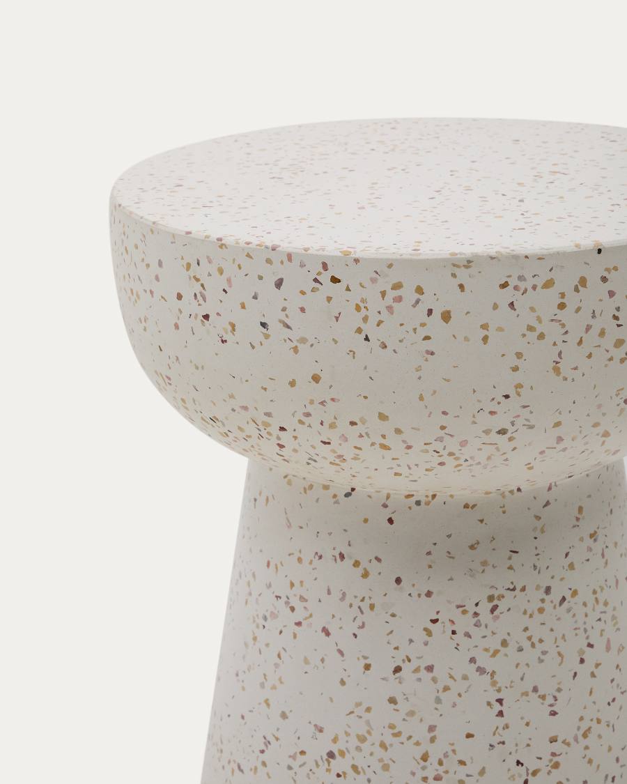 Pada white terrazzo side table, Ø 40 cm
