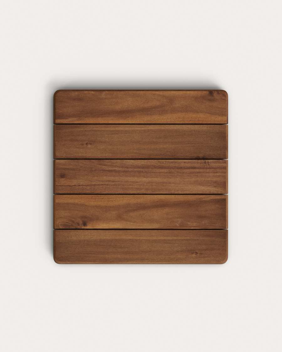 Saura bar table in black painted metal with a walnut acacia top 70 x 70 x 70 cm FSC 100%