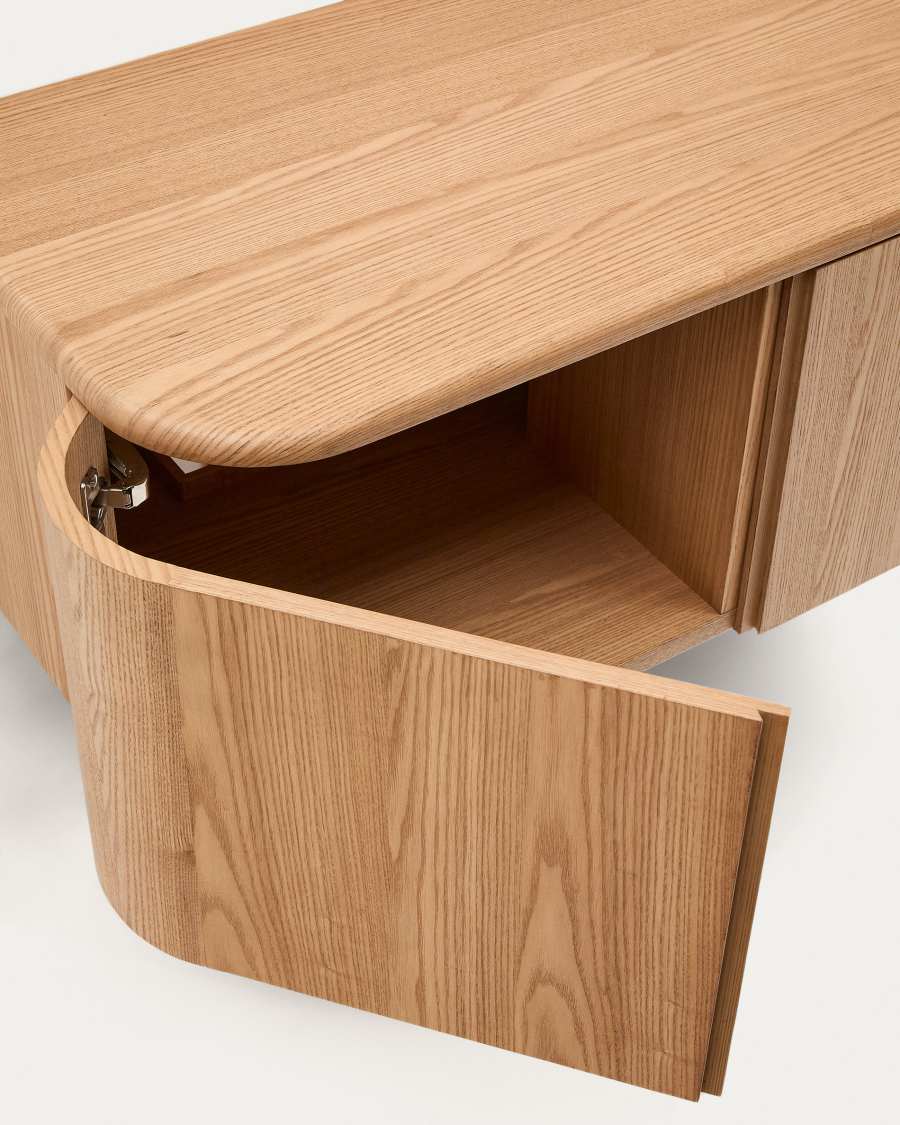 Meuble de salle de bain Salaya en contreplaqué de frêne avec finition naturelle 90 x 45 cm