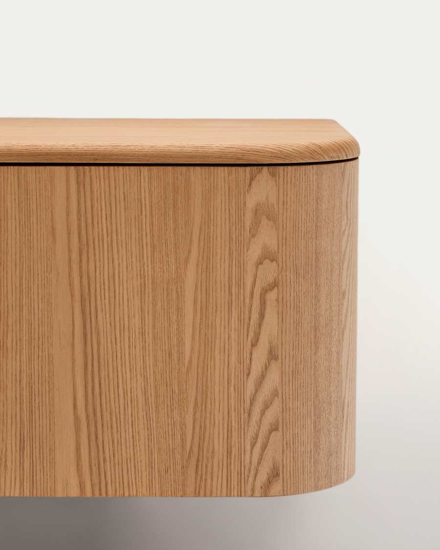 Meuble de salle de bain Salaya en contreplaqué de frêne avec finition naturelle 90 x 45 cm