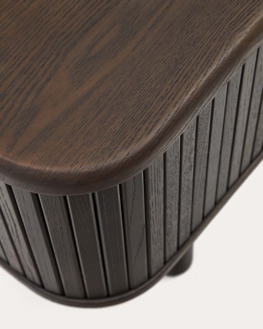 Mailen 2 door TV stand in ash veneer with a dark finish 200 x 50 cm