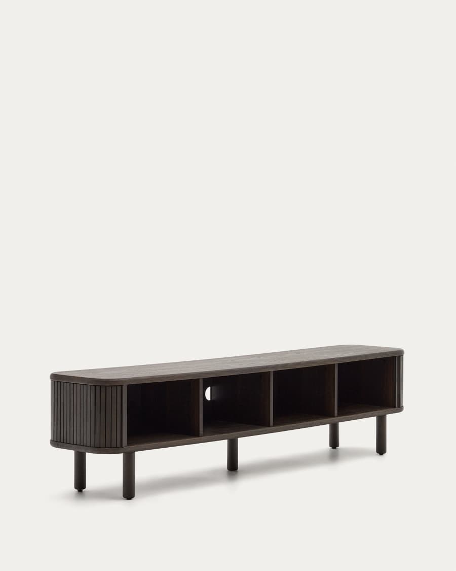 Mailen 2 door TV stand in ash veneer with a dark finish 200 x 50 cm