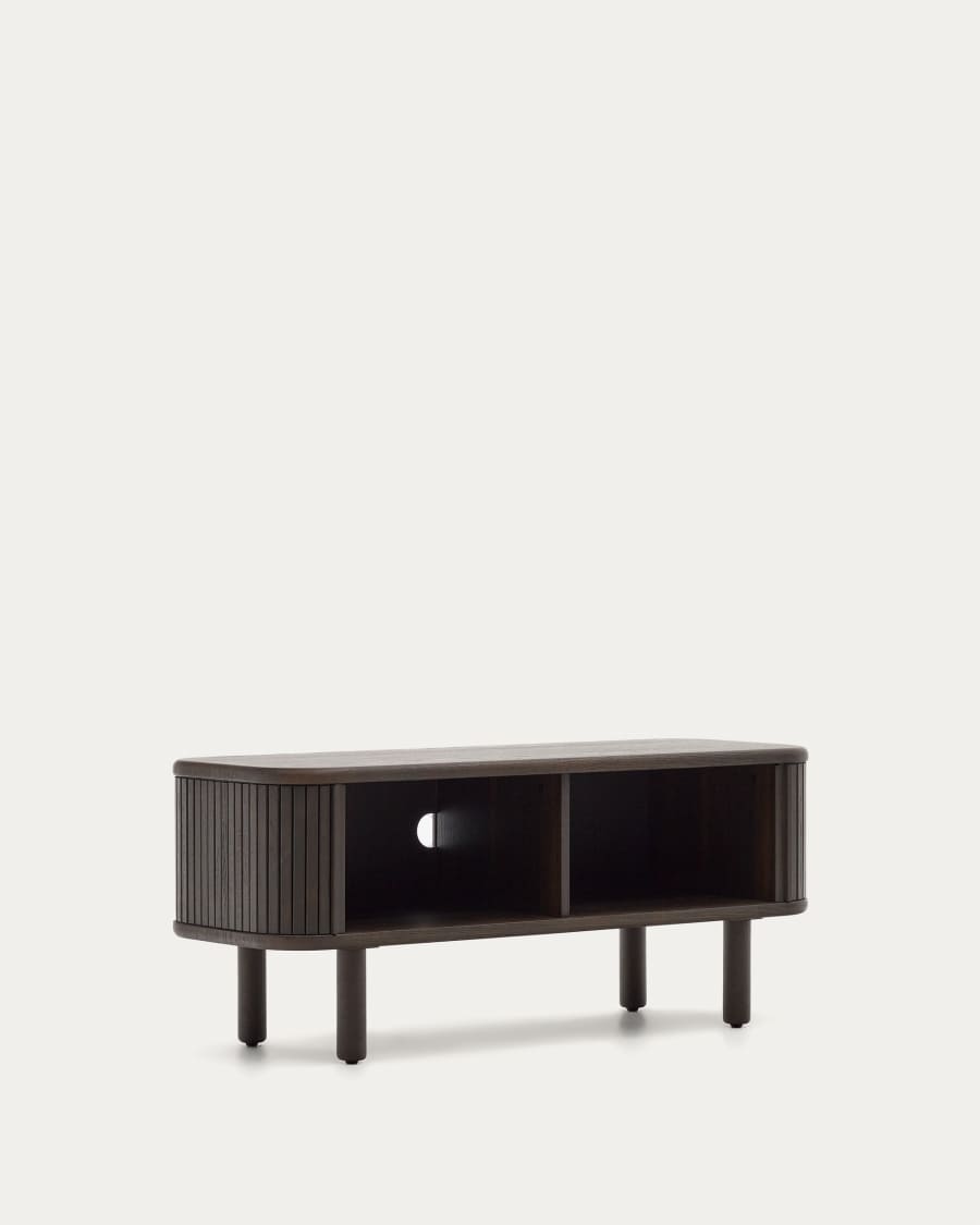 Mailen 2 door TV stand in ash veneer with a dark finish 120 x 50 cm