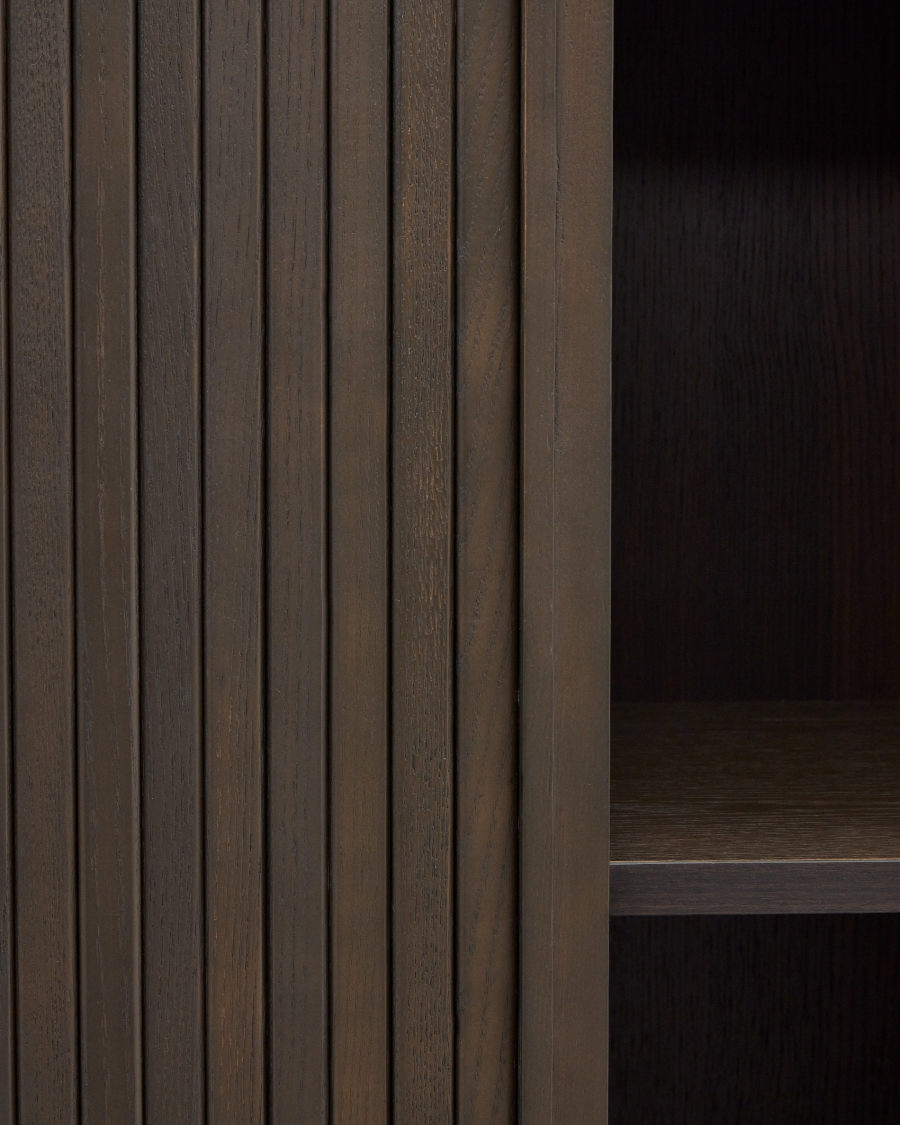 Mailen 2 door highboard in ash veneer with a dark finish 110 x 160 cm