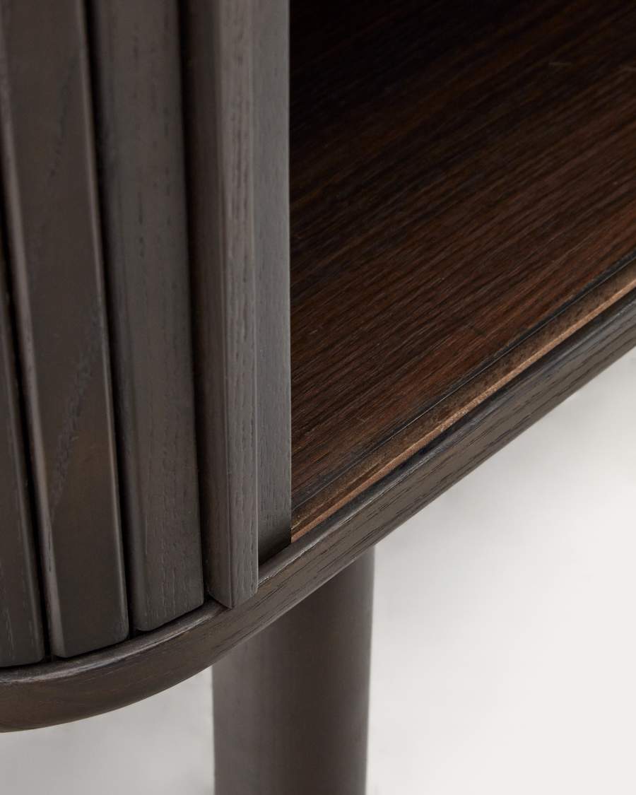 Mailen 2 door highboard in ash veneer with a dark finish 110 x 160 cm
