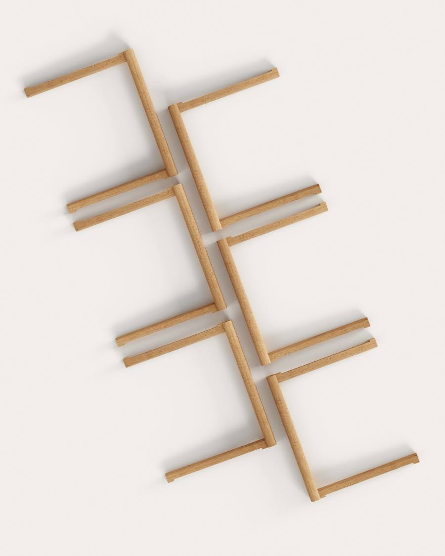 Set Sitra di 3 pezzi centrali in legno massello di rovere per libreria