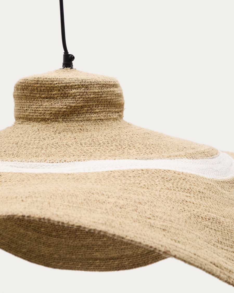 Albenya ceiling lamp made of natural fibres and cotton with a natural and white finish Ø 90 cm