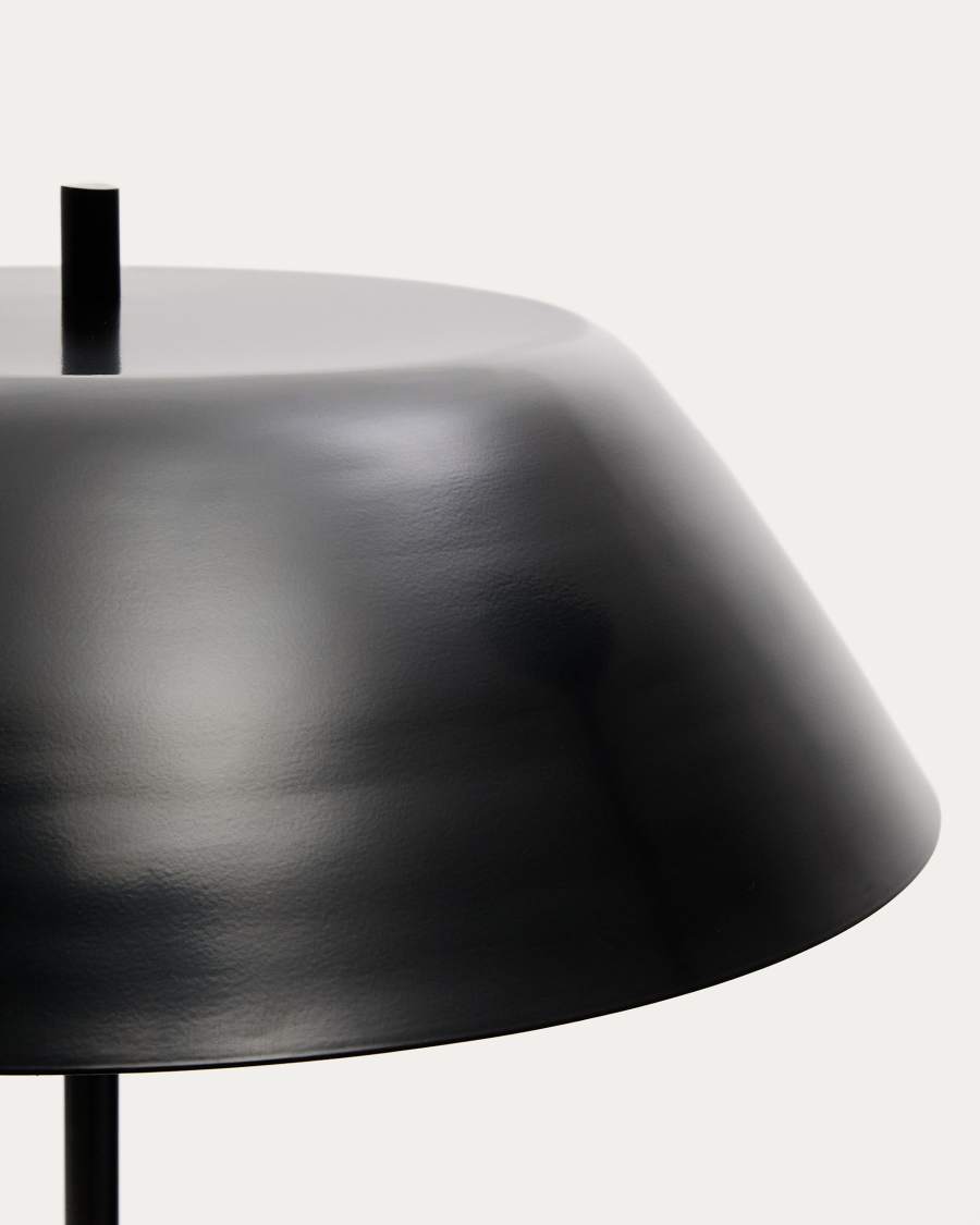 Sayra floor lamp made of black marble and metal in a black painted finish