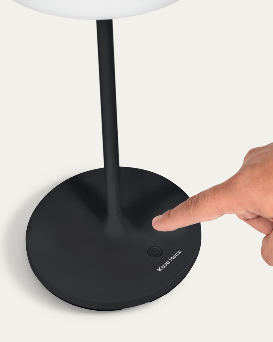 Outdoor Tischlampe Dinesh Aluminium in Schwarz 40 cm