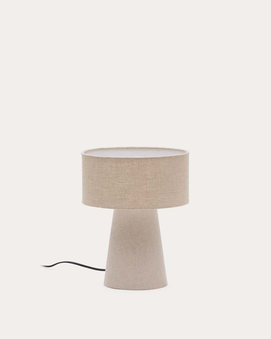 Algaida table lamp in grey fabric with UK adapter