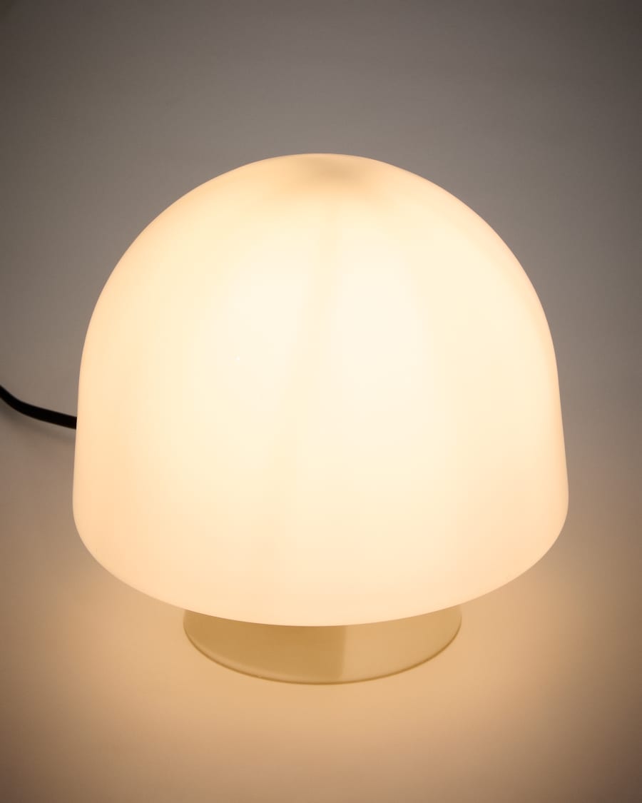 Lampada da tavolo Reig di vetro grigio